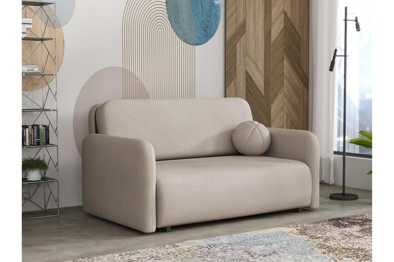 Ajmeri Sovesofa 3-personers i Plys - Beige - Møbler - Sofaer - Sovesofaer