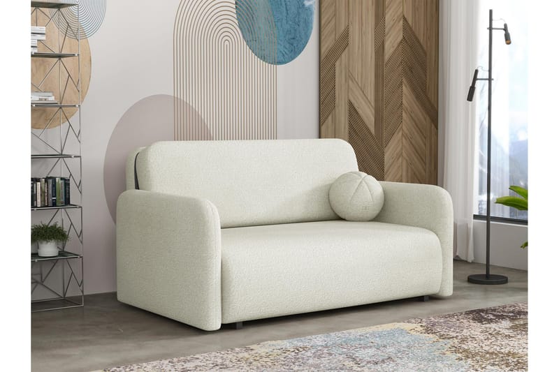 Ajmeri Sovesofa 3-personers i Bouclé, Hvid