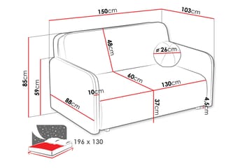 Ajmeri Sovesofa 3-personers i Bouclé - Hvid - Møbler - Sofaer - Sovesofaer