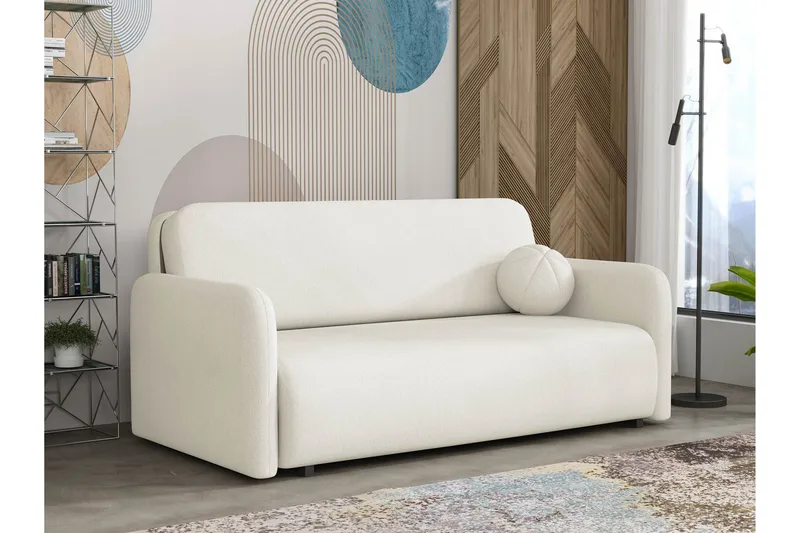 Ajmeri Sovesofa 3-personers i Plys, Beige