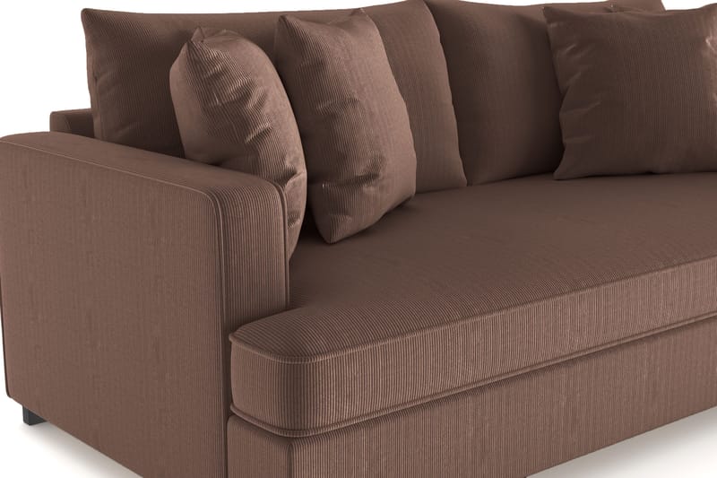 Almindelig sofa uden divan og chaiselong Scandinavian Choice Rossita Dyb 3-personers veloursofa Hel hynde Brun - Møbler - Sofaer - 3 personers sofa