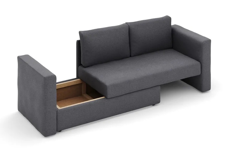 Alnaryd 2-3personers Sofa med Nedfældeligt Armlæn - Grå - Møbler - Sofaer - 2 personers sofa