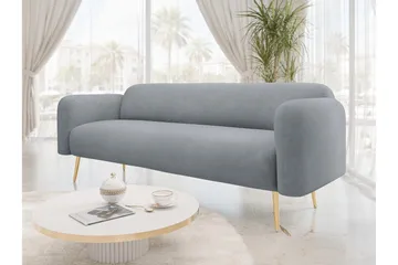 Alros Soffa 3-personers - Grå - Møbler - Sofaer - Velour sofaer