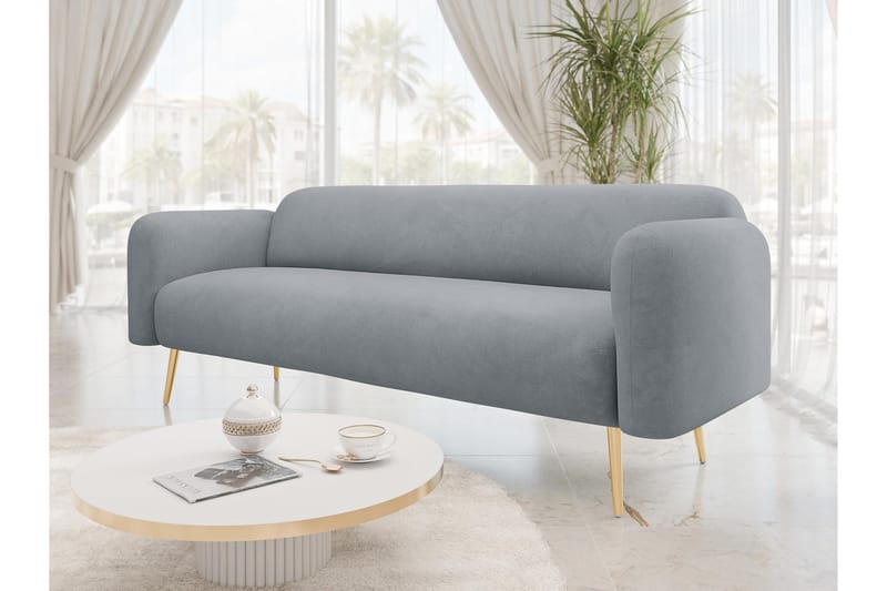 Alros Soffa 3-personers - Grå - Møbler - Sofaer - Velour sofaer