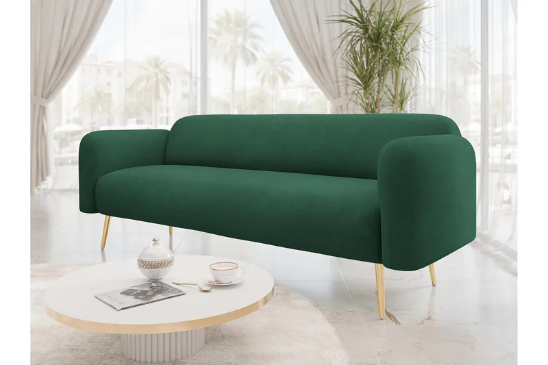 Alros Soffa 3-personers - Grøn - Møbler - Sofaer - Velour sofaer