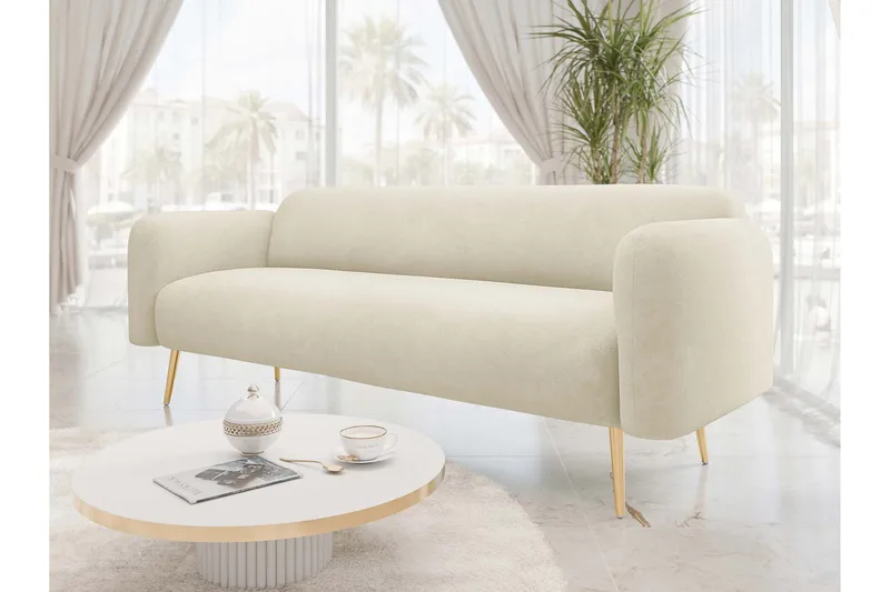 Alros Soffa 3-personers - Beige - Møbler - Sofaer - Velour sofaer