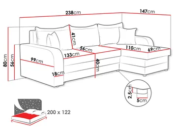 Alvared 3-personers Chaiselongsofa - Møbler - Sofaer - Hjørnesofa