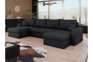 Alvared Sofa Dobbeltdivan 4-personers - Sort - Møbler - Sofaer - Sovesofaer
