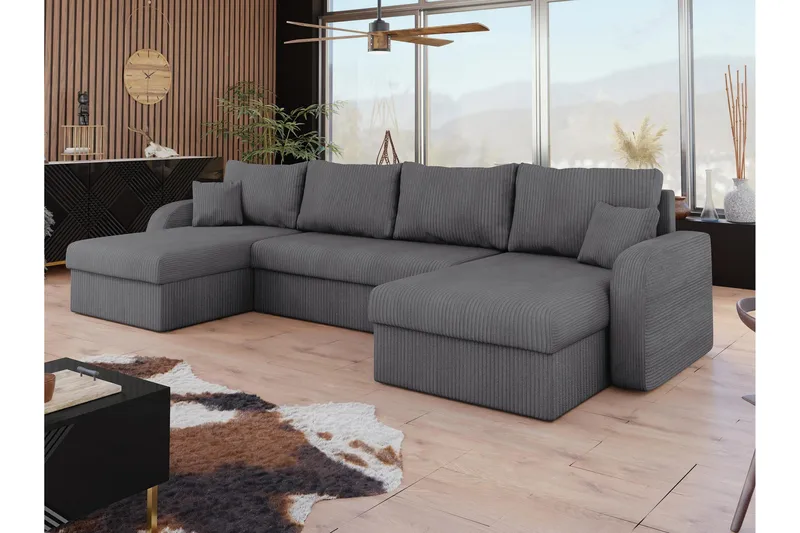 Alvared Sofa Dobbeltdivan 4-personers - Mørk grå - Møbler - Sofaer - Sovesofaer