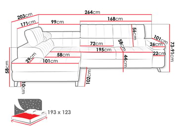 Amshyttan 4-personers Sofa med Chaiselong Venstre - Møbler - Sofaer - Hjørnesofa
