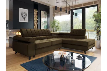 Amshyttan Sofa med Chaiselong 3-personers - Brun - Møbler - Sofaer - Sofa med chaiselong