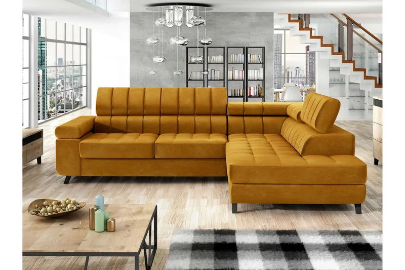 Amshyttan Sovesofa Med Chaiselong 3-Personers - Orange - Møbler - Sofaer - Sovesofaer