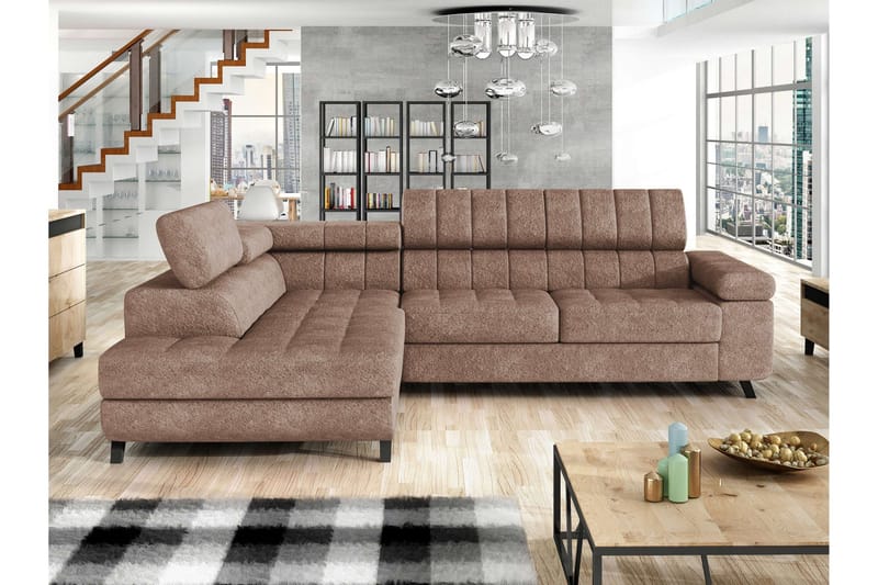 Amshyttan Sovesofa Med Chaiselong 3-Personers, Brun