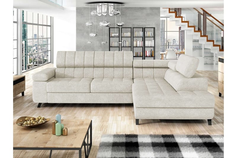 Amshyttan Sovesofa Med Chaiselong 3-Personers, Grå