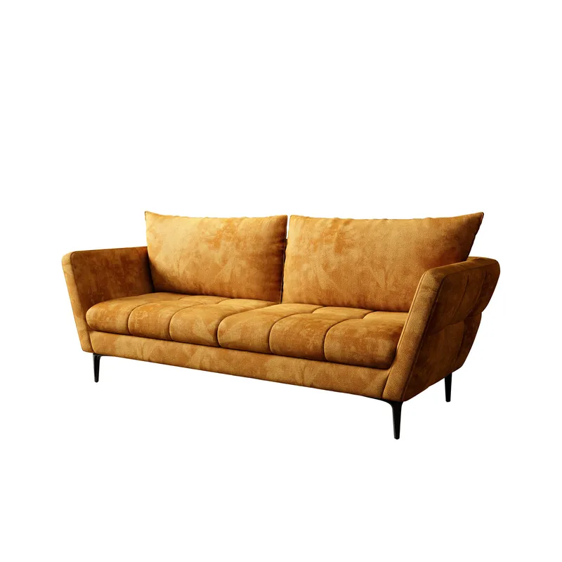 Ancienne 3-personers sofa, sennepsgul
