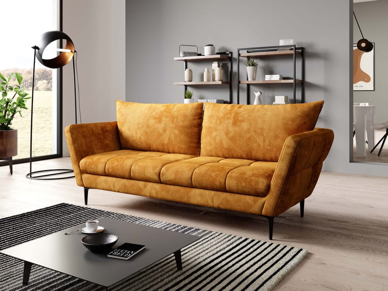Ancienne 3-personers sofa - sennepsgul - Møbler - Sofaer - 2 personers sofa