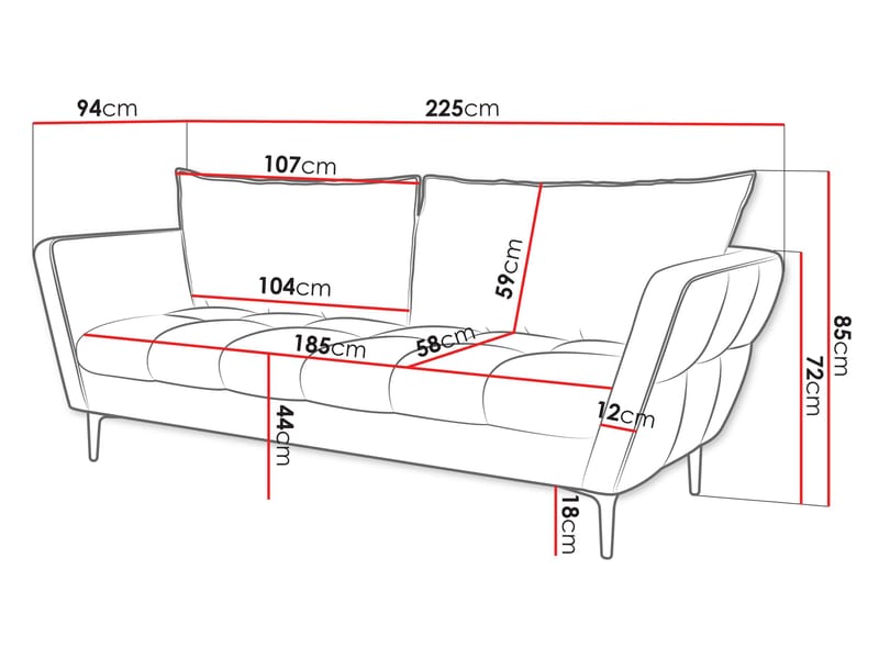 Ancienne 3-personers sofa - sennepsgul - Møbler - Sofaer - 2 personers sofa