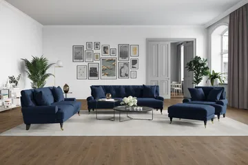 Andrew 2-personers Fløjlssofa - Blå - Møbler - Sofaer - Velour sofaer