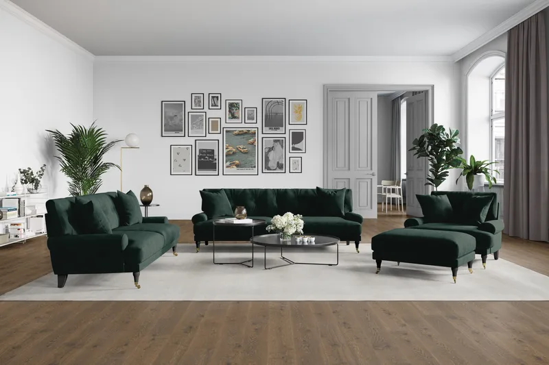 Andrew 2-personers Fløjlssofa - Grøn - Møbler - Sofaer - Velour sofaer