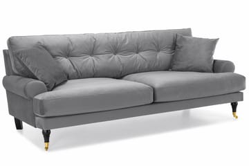Andrew 3-personers Fløjlssofa - Lysegrå - Møbler - Sofaer - Velour sofaer