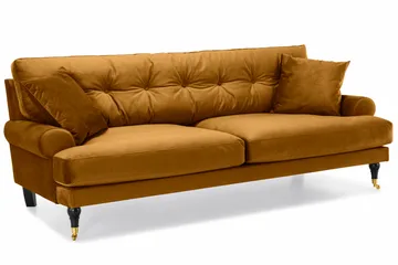 Andrew 3-personers Fløjlssofa - Mørkegul - Møbler - Sofaer - Velour sofaer