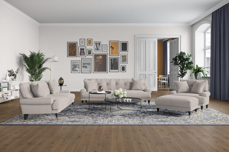 Andrew 3-personers Stofsofa - Beige - Møbler - Sofaer - 3 personers sofa