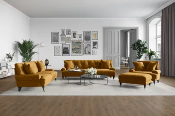 Andrew 3-personers Fløjlssofa - Mørkegul - Møbler - Sofaer - Velour sofaer