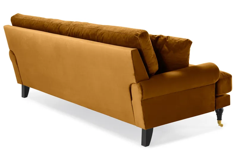 Andrew 3-personers Fløjlssofa - Mørkegul - Møbler - Sofaer - Velour sofaer