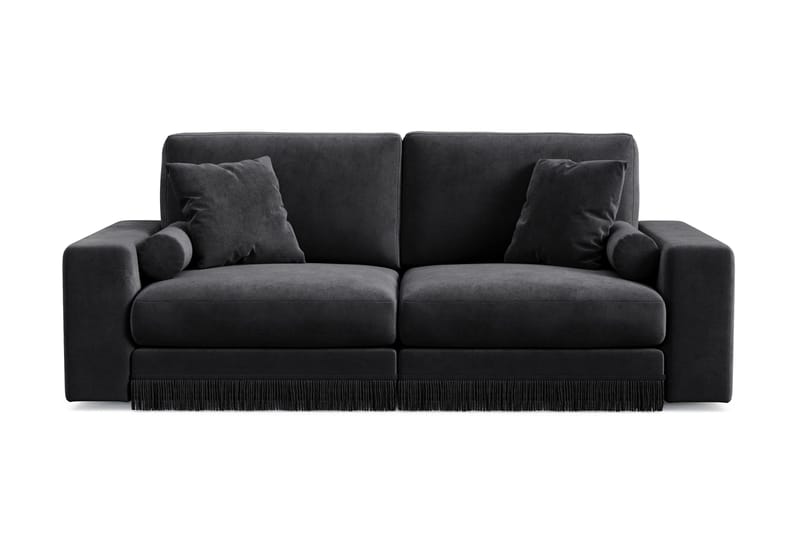 Arken Lyx 3-personers Dyb Sofa i fløjl - Sort - Møbler - Sofaer - Velour sofaer