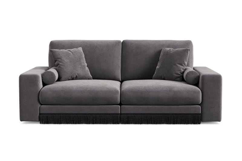 Arken Lyx 3-personers Dyb Sofa i fløjl, Mørkegrå