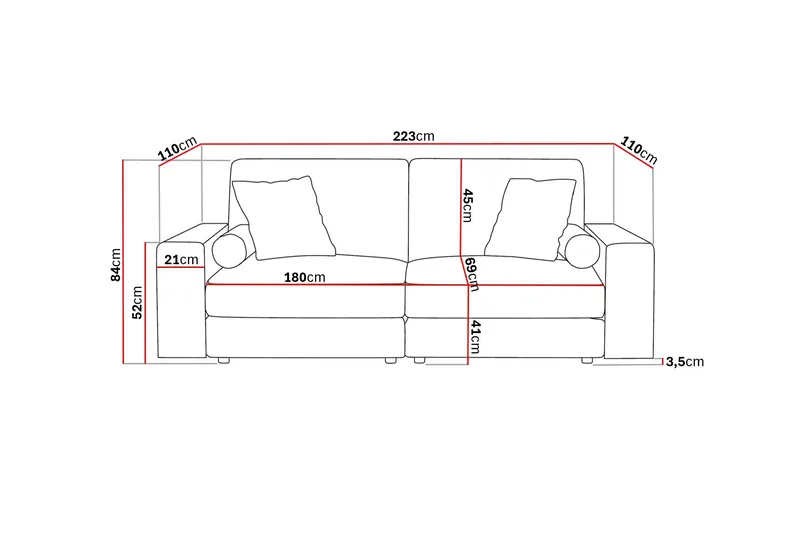 Arken Lyx 3-personers Dyb Sofa i Manchester - Brun - Møbler - Sofaer - 3 personers sofa
