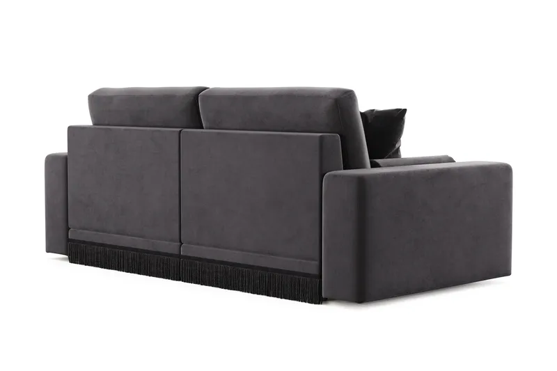 Arken Lyx 3-personers Dyb Sofa i fløjl - Mørkegrå - Møbler - Sofaer - Velour sofaer