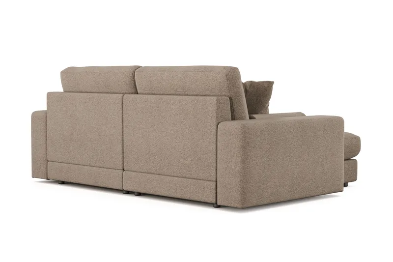 Arken Lyx 3-personers Vendbar L-formet Dyb Chaiselongsofa i stof - Brun - Møbler - Sofaer - Sofa med chaiselong