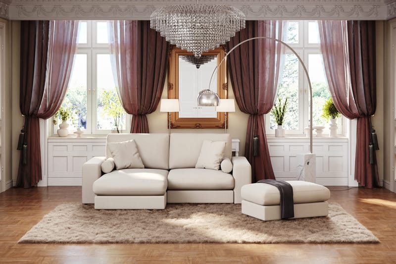 Arken Lyx 3-personers Vendbar L-formet Dyb Chaiselongsofa i stof - Lys beige - Møbler - Sofaer - Sofa med chaiselong