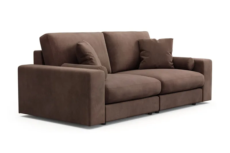 Arken Lyx 3-personers Dyb Sofa i Manchester - Brun - Møbler - Sofaer - 3 personers sofa