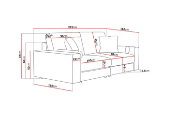Arken Lyx 3-personers Dyb Sofa i Manchester - Brun - Møbler - Sofaer - 3 personers sofa