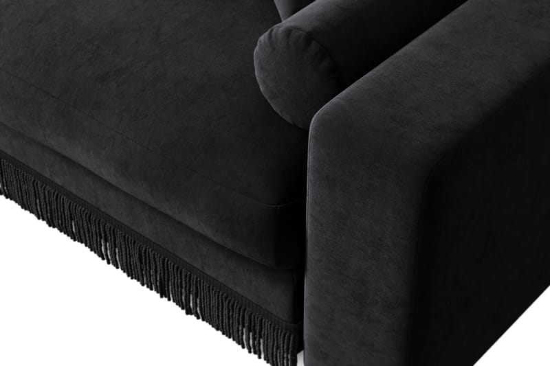 Arken Lyx 3-personers Vendbar L-formet Dyb Chaiselongsofa i fløjl - Sort - Møbler - Sofaer - Sofa med chaiselong