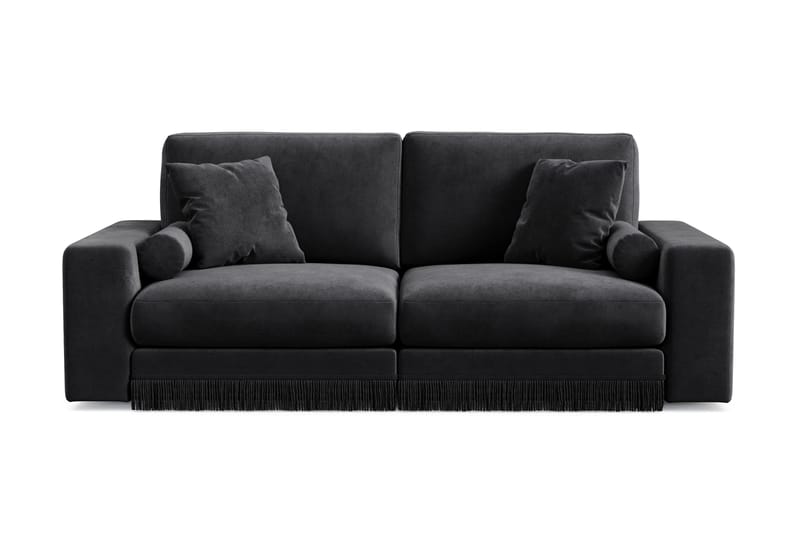 Arken Lyx 3-personers Dyb Sofa i fløjl, Sort