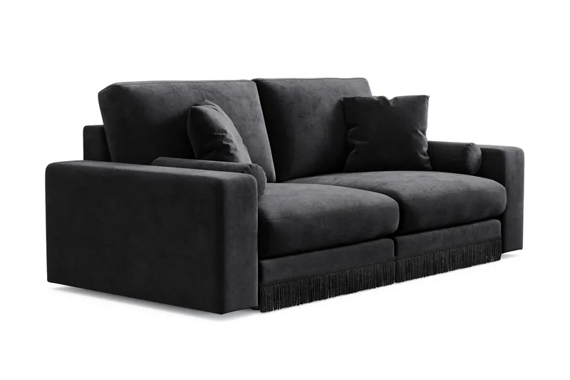 Arken Lyx 3-personers Dyb Sofa i fløjl - Sort - Møbler - Sofaer - Velour sofaer