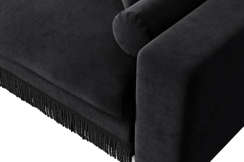 Arken Lyx 3-personers Dyb Sofa i fløjl - Sort - Møbler - Sofaer - Velour sofaer