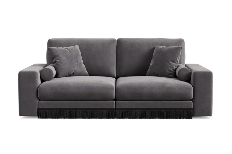 Arken Lyx 3-personers Dyb Sofa i fløjl, Mørkegrå