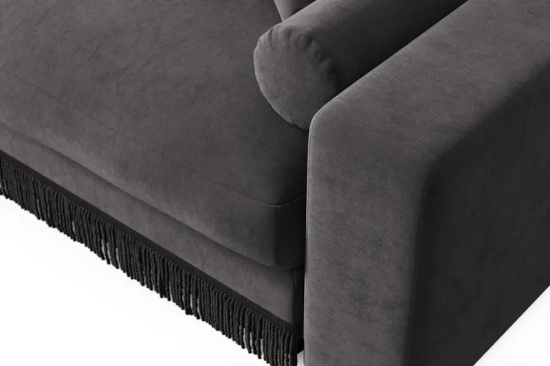 Arken Lyx 3-personers Dyb Sofa i fløjl - Mørkegrå - Møbler - Sofaer - Velour sofaer