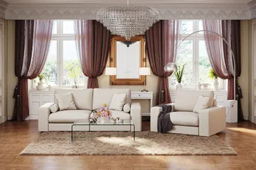 Arken Lyx 3-personers Dyb Sofa i stof - Lys beige - Møbler - Sofaer - 3 personers sofa