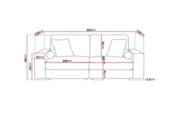 Arken Lyx 3-personers Dyb Sofa i stof - Beige - Møbler - Sofaer - 3 personers sofa
