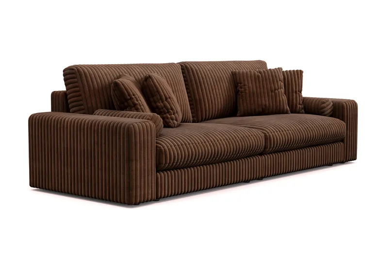 Arken Lyx 4-personers Dyb Sofa i Manchester - Mørkebrun - Møbler - Sofaer - 4 personers sofa