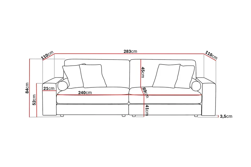 Arken Lyx 4-personers Dyb Sofa i fløjl - Mørkegrå - Møbler - Sofaer - Velour sofaer