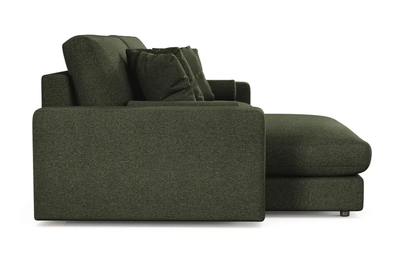 Arken Lyx 4-personers Vendbar L-formet Dyb Chaiselongsofa i stof - Grøn - Møbler - Sofaer - Sofa med chaiselong