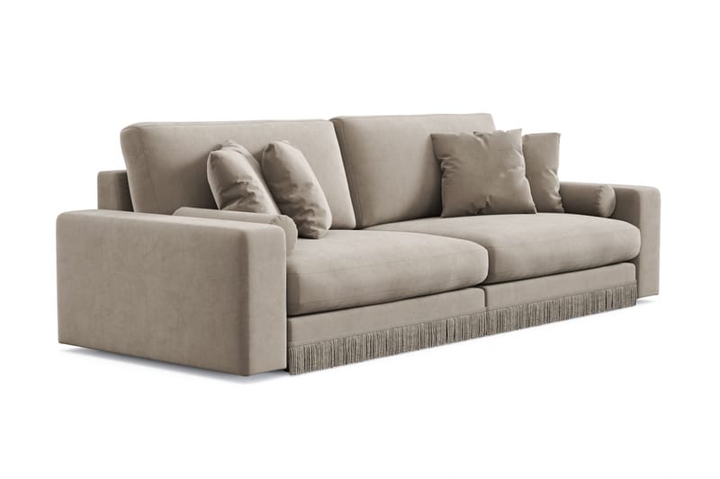 Arken Lyx 4-personers Dyb Sofa i fløjl - Beige - Møbler - Sofaer - Velour sofaer