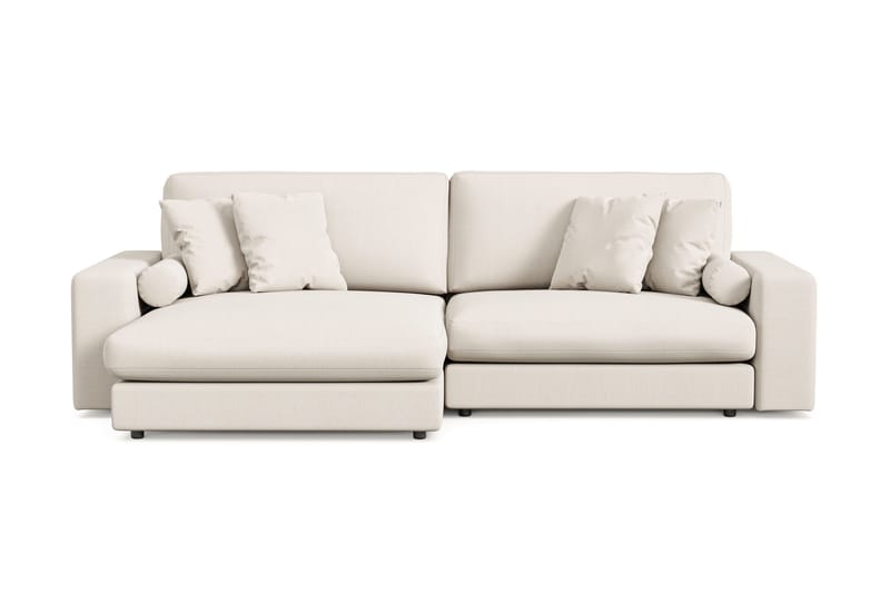 Arken Lyx 4-personers Vendbar L-formet Dyb Chaiselongsofa i stof, Lys beige