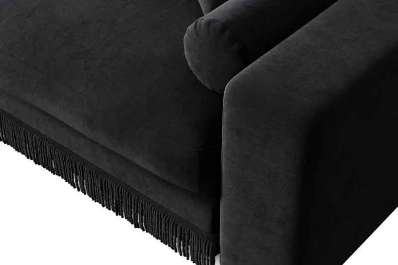 Arken Lyx 4-personers Dyb Sofa i fløjl - Sort - Møbler - Sofaer - Velour sofaer